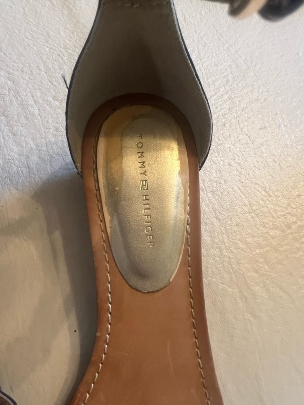 Tommy Hilfiger Navy Croc-Embossed Ankle-Strap Sandals - Picture 7 of 8
